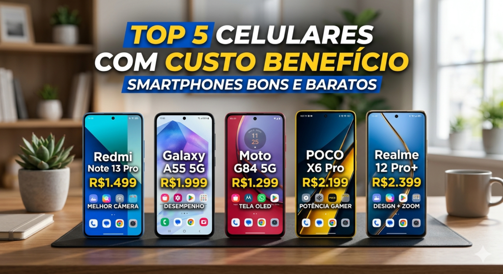 Confira os melhores celulares custo-benefício 2026: