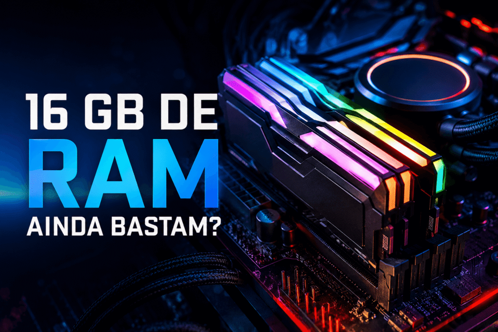Memória RAM de 16 GB em análise sobre desempenho, produtividade, jogos e custo-benefício em 2026
