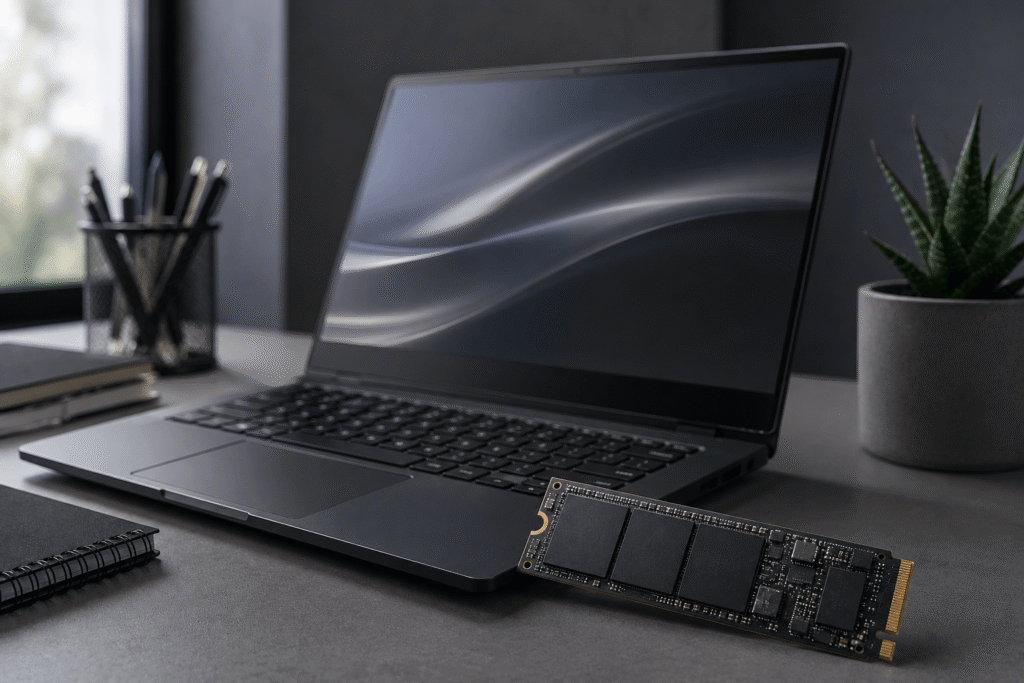 SSD de 256 GB, 512 GB e 1 TB comparados em análise de armazenamento para notebooks em 2026