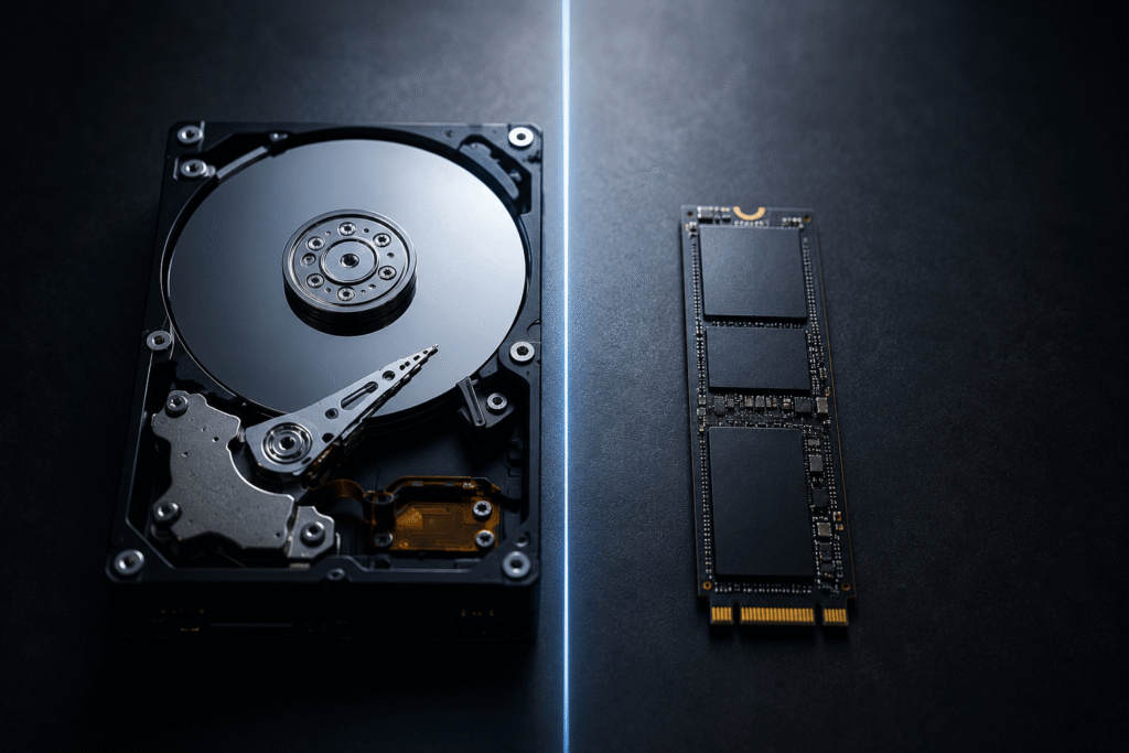 SSD NVMe moderno em análise sobre desempenho, velocidade e upgrade para notebooks e computadores em 2026