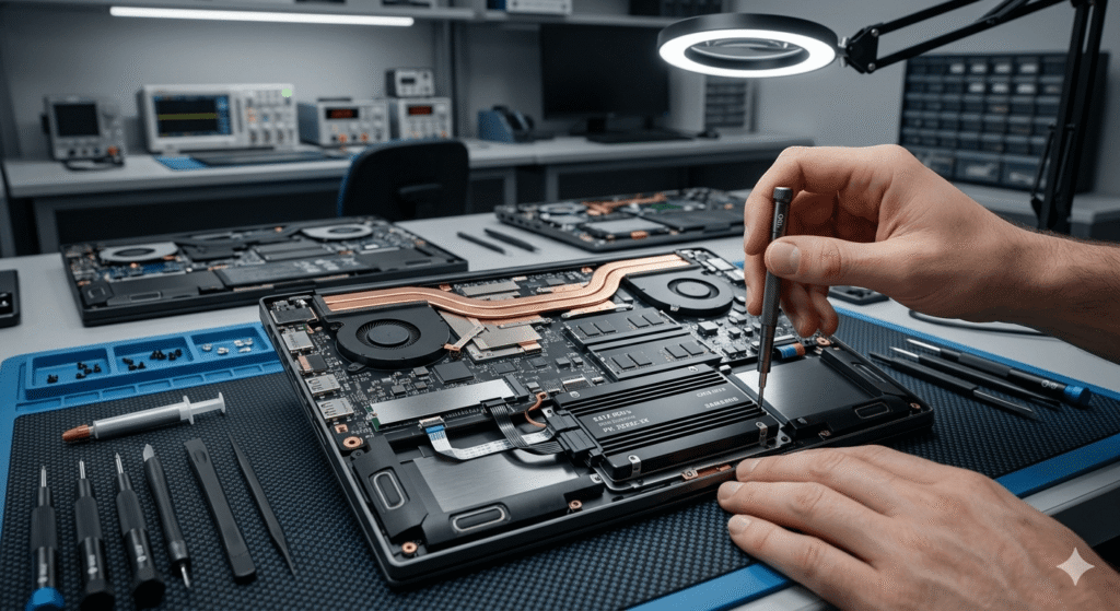 Comparação entre SSD SATA e SSD NVMe mostrando diferenças de velocidade, compatibilidade e desempenho em notebooks